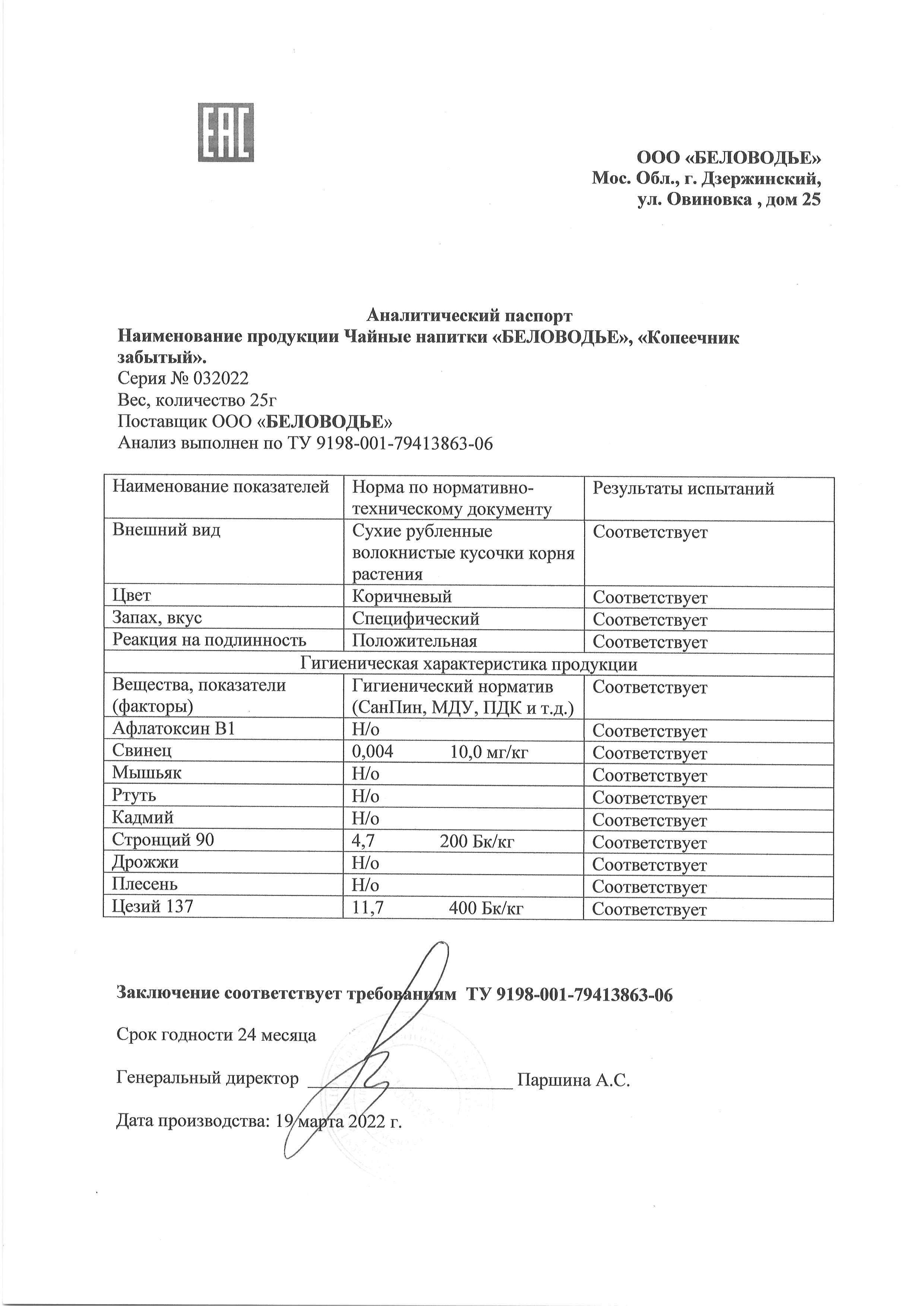Паспорт №032022